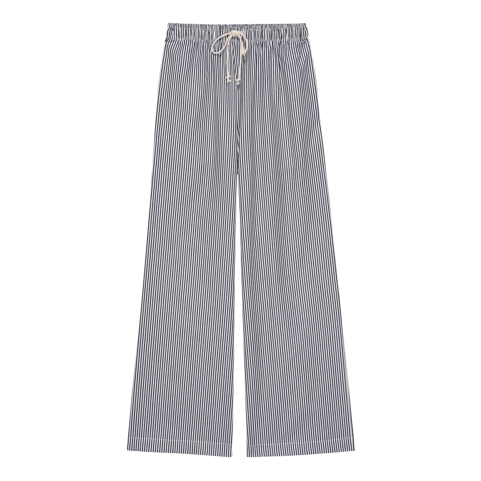 Combhasaki Women Y2K Aesthetic Wide-Leg Pants Stripe Drawstring High Elastic Waist Trousers Spring Fall Retro Sweatpants Bottoms