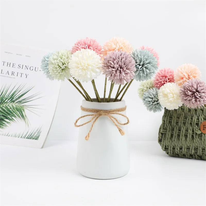 Artificial Flowers Hydrangea Bouquet Wedding Decoration Fake Flower Craft Home Room Vase Decor Accessories Center Table Ornament