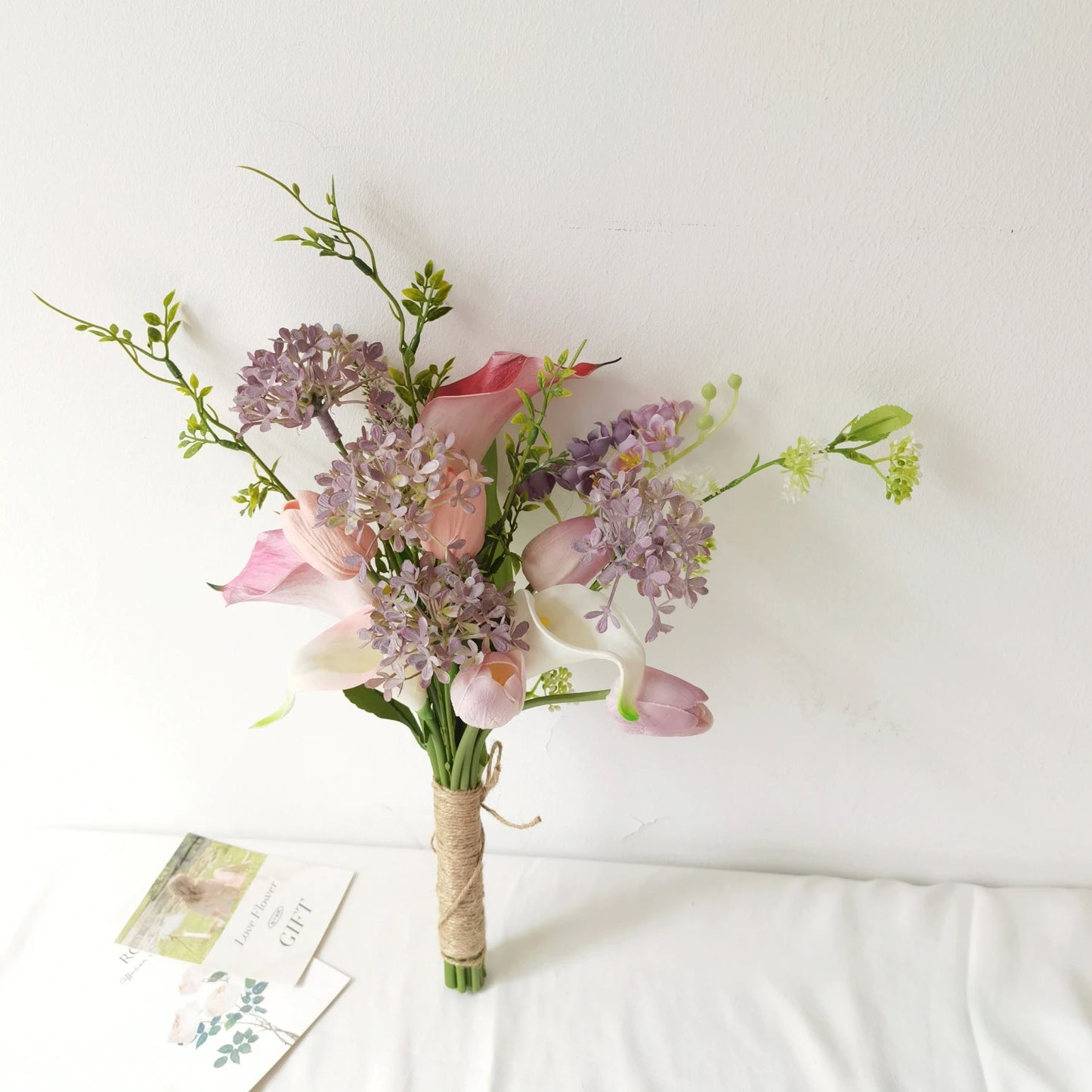 Ins Sle Purple Pink Handheld Flower Bouquet Artificial Flowers Wedding Photoaphy New Bride Home Decoration Arrangement