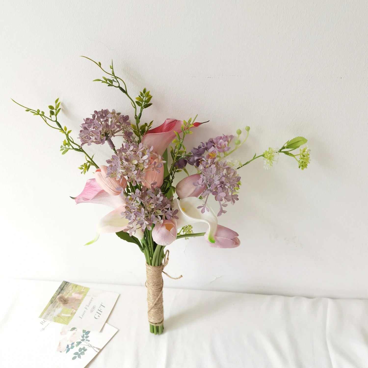 Ins Sle Purple Pink Handheld Flower Bouquet Artificial Flowers Wedding Photoaphy New Bride Home Decoration Arrangement