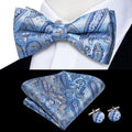 Hi-Tie Pink Dot Silk Mens Pre-tied Bow Tie Hanky Cufflink Set Dusty Pink Butterfly Knot Bowtie for Male Wedding Business
