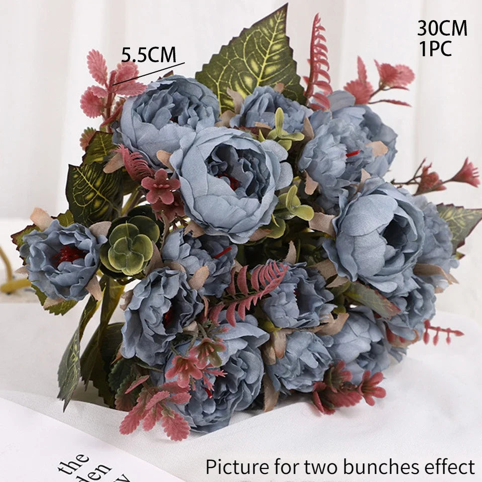 1pcs/30cm Rose Pink Silk Bouquet Peony Artificial Flower  Bride Wedding Home Decoration Artificial Flower Wedding Home Decor