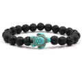 Turquoise Turtle Beads Bracelets for Women Men Tiger Eye Lava Rock Natural Stone Elastic Stretch Bracelet Beach Jewelry