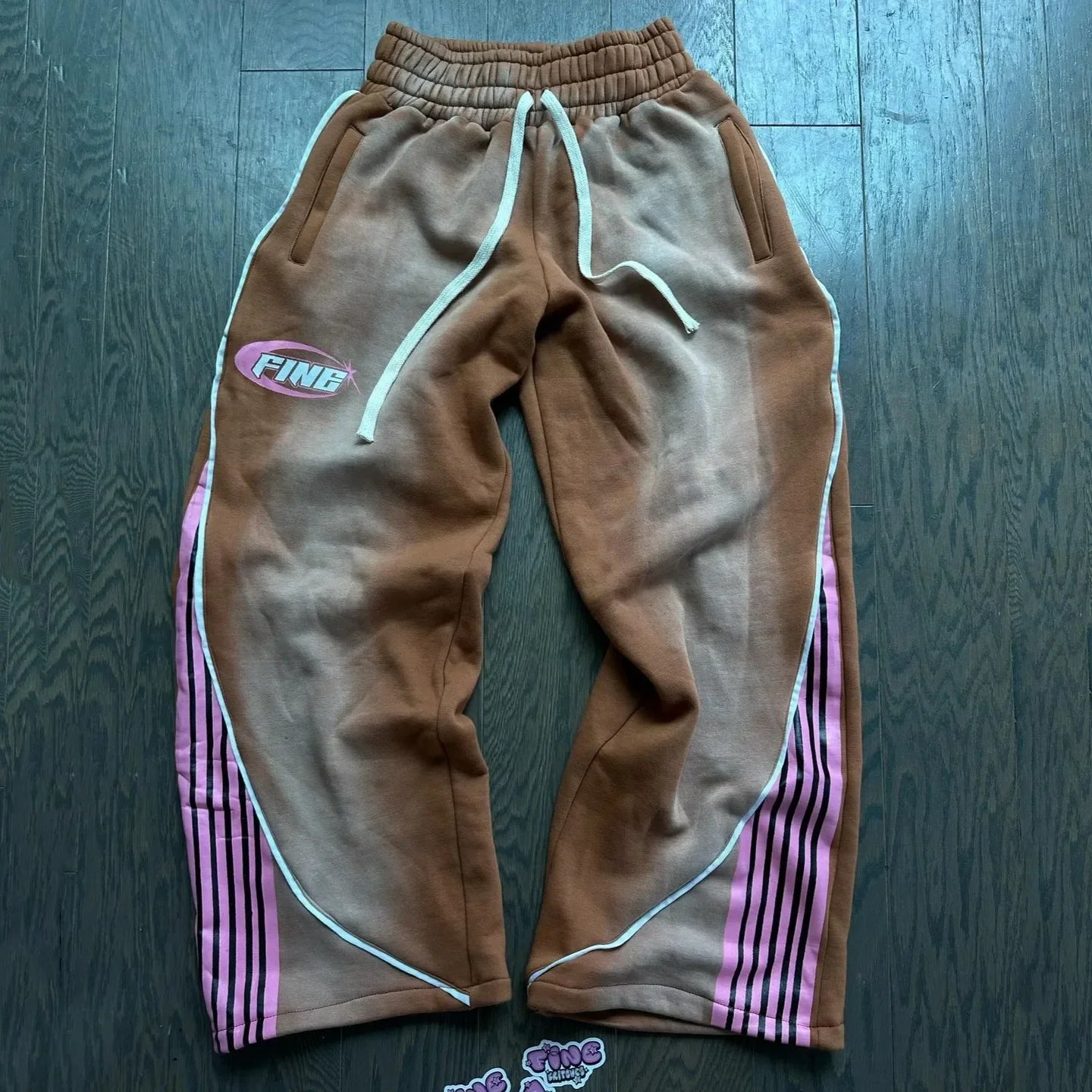 Cotton Stripes Pants New Fashion Hip Hop Street Mens Womens Y2k Embroidery Jogger Drawstring Sweatpants Oversize Cargo Trousers