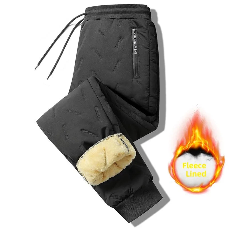 Men's down Pants Thiened Winter Outerwear Warm Long Trousers Du down Cold Resistance Cotton Pants Leisure Casual Sports
