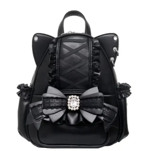 Lace Cat's Ear School Bag Japan Lolita Ita Mochila Cute Large Capacity Mochilas Mujer 2025 New Bow Women Bags Student Backpack
