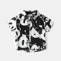 Summer fashion boys short sleeve shirt cartoon printed children turn-down collar shirt baby boy cotton Tops beach clothing