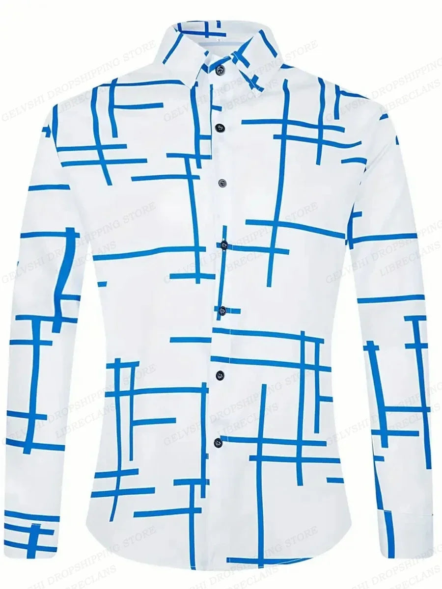 Long Sleeve Hawaiian Shirts Men Fashion Music Hawaii Shirt Instrument Beach Blouses Single Breasted Camisas Men's Clothing Aloha