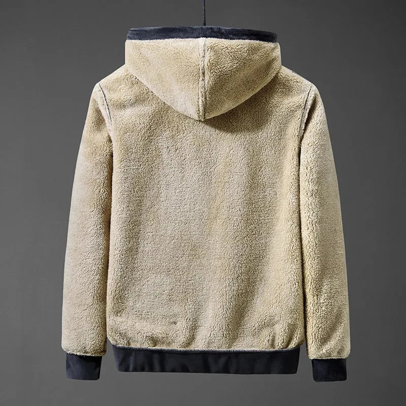 Winter Lambwool Lined 2 Pieces Sets Hooded Thicken Sweatshirt Tracksuit High Waist Harem Pant Suits Velvet Snow Wear Warm Outfit