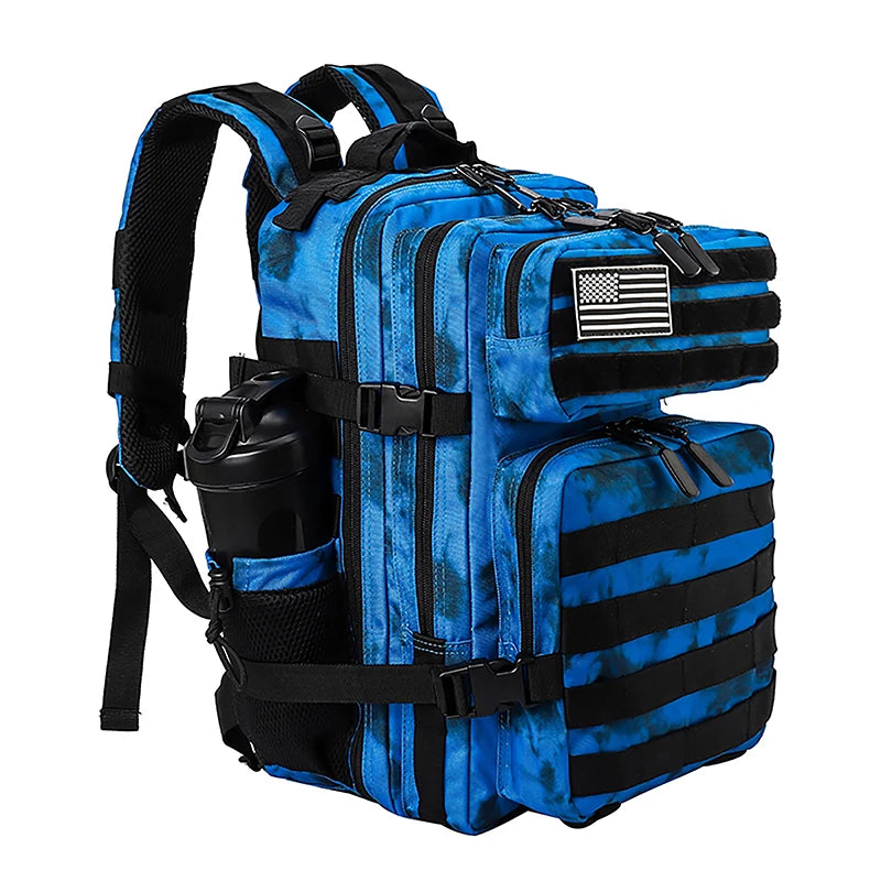 LHI 45L/35L/25L Tactical Backpack for Men and Women Waterproof Athlete Gym Outdoor Bag Travel Hiking Rucksack with Bottle Holder
