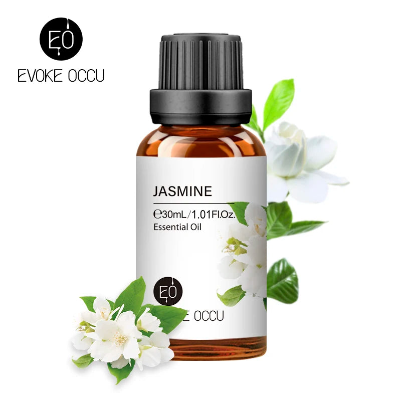 30ML Pure Jasmine Rose Mint Lavender Vanilla Essential Oil for Diffuser, Humidifier, Massage, Skin Hair Care, Soap Candle Making