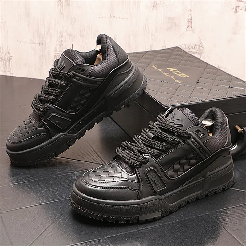 England Style Dress Wedding Party Shoes Fashion Designer Non-slip Leather Breathable Casual Business Men Sneakers T80