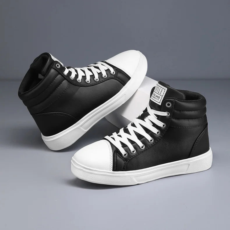 2025 Spring Fashion Red Men's Sneakers High Top Skateboarding Shoes for Men Women Comfortable Unisex Leather Sneakers Size 35-46