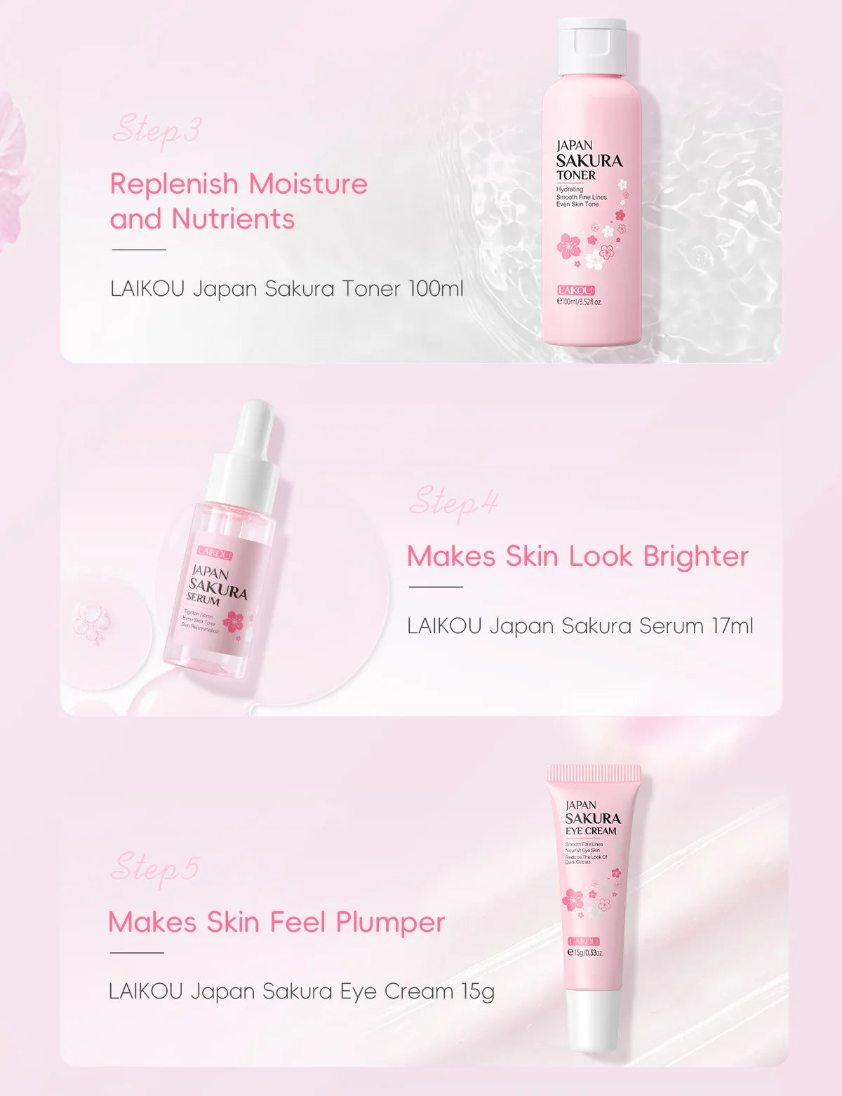 LAIKOU cleansing Laikou moisturizing hydration Japan Cherry Blossom Skincare 7-piece Mud Mask Edition Facial Care Set