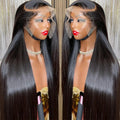 200% 13x4 Bone Straight Lace Front Wigs Human Hair Brazilian Remy Transparent 13x6 HD Lace Frontal Wig 26 28 30 Inch Closure Wig