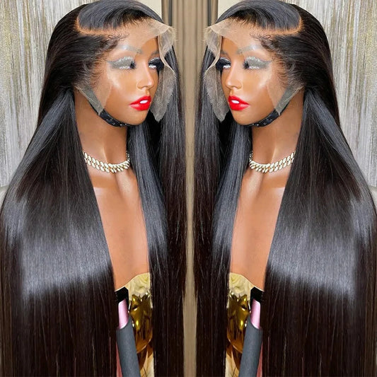 200% 13x4 Bone Straight Lace Front Wigs Human Hair Brazilian Remy Transparent 13x6 HD Lace Frontal Wig 26 28 30 Inch Closure Wig