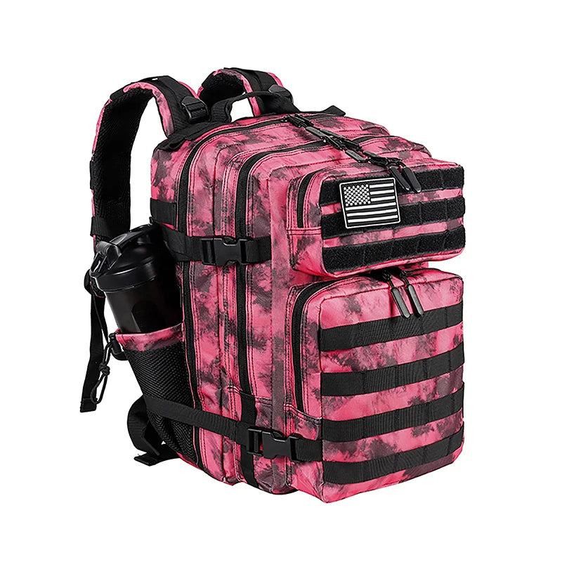 LHI 45L/35L/25L Tactical Backpack for Men and Women Waterproof Athlete Gym Outdoor Bag Travel Hiking Rucksack with Bottle Holder