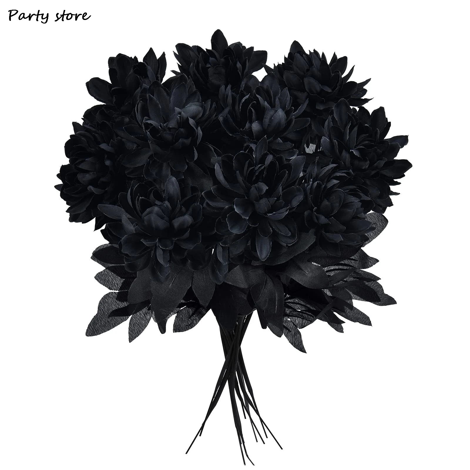 Halloween Burgundry Dahlia Black Artificial Flower Branch Wedding Flower Wall Arrangement Materials Fake Flower Table Home Decor