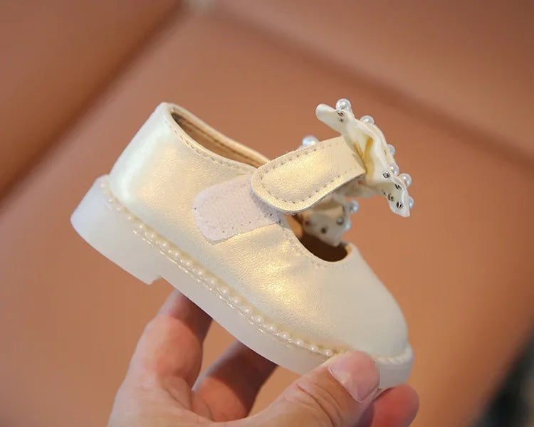 Baby Girls Big Bow Shoes Low Heel Flower Wedding Party Dress Shoes Princess Shoes For Kids Toddler