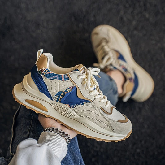Men Sneakers 2025 Spring Autumn New Comfortable Outdoor Non Slip Running Shoes Trend Wear-resistant Vintage Lace Up Casual Shoes