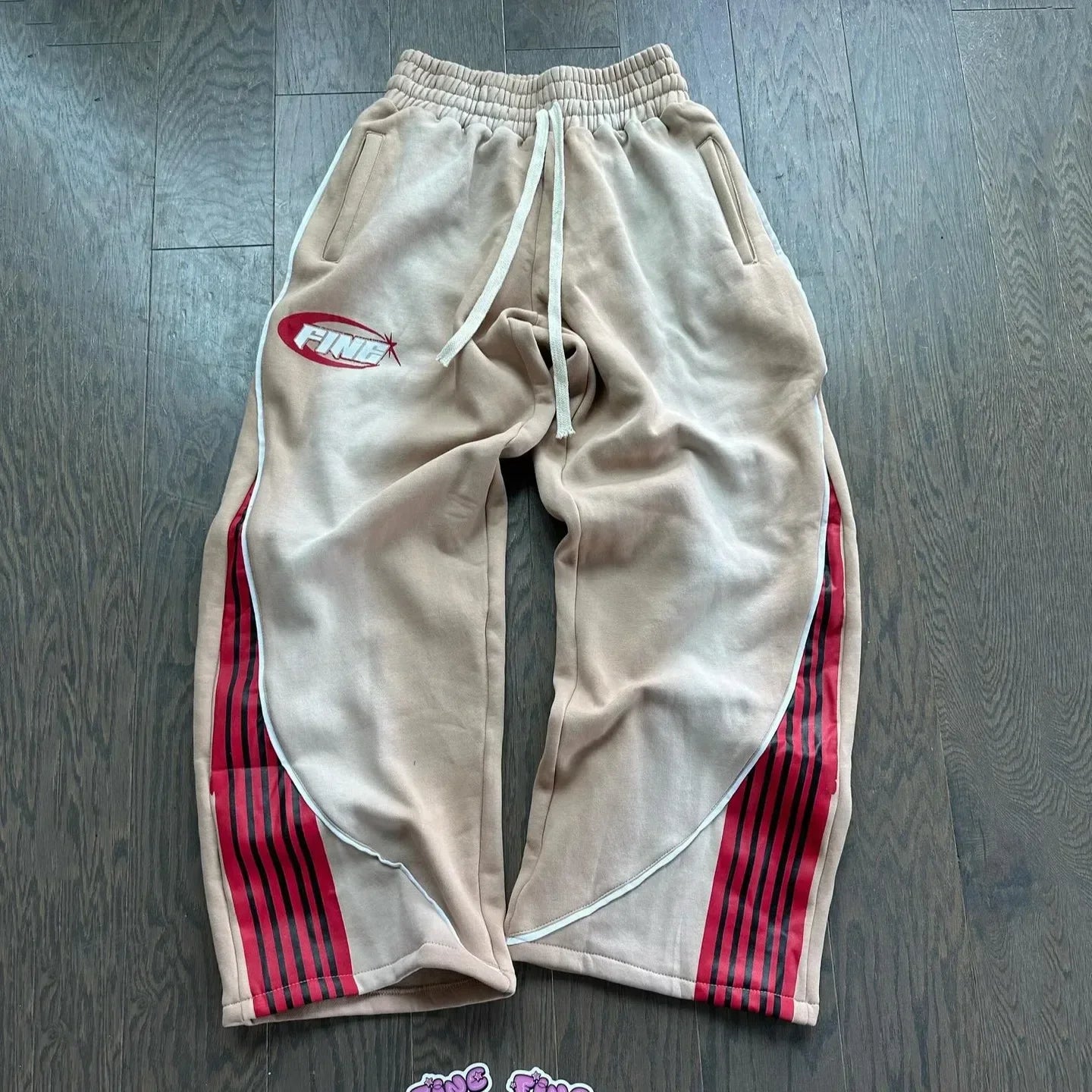 Cotton Stripes Pants New Fashion Hip Hop Street Mens Womens Y2k Embroidery Jogger Drawstring Sweatpants Oversize Cargo Trousers