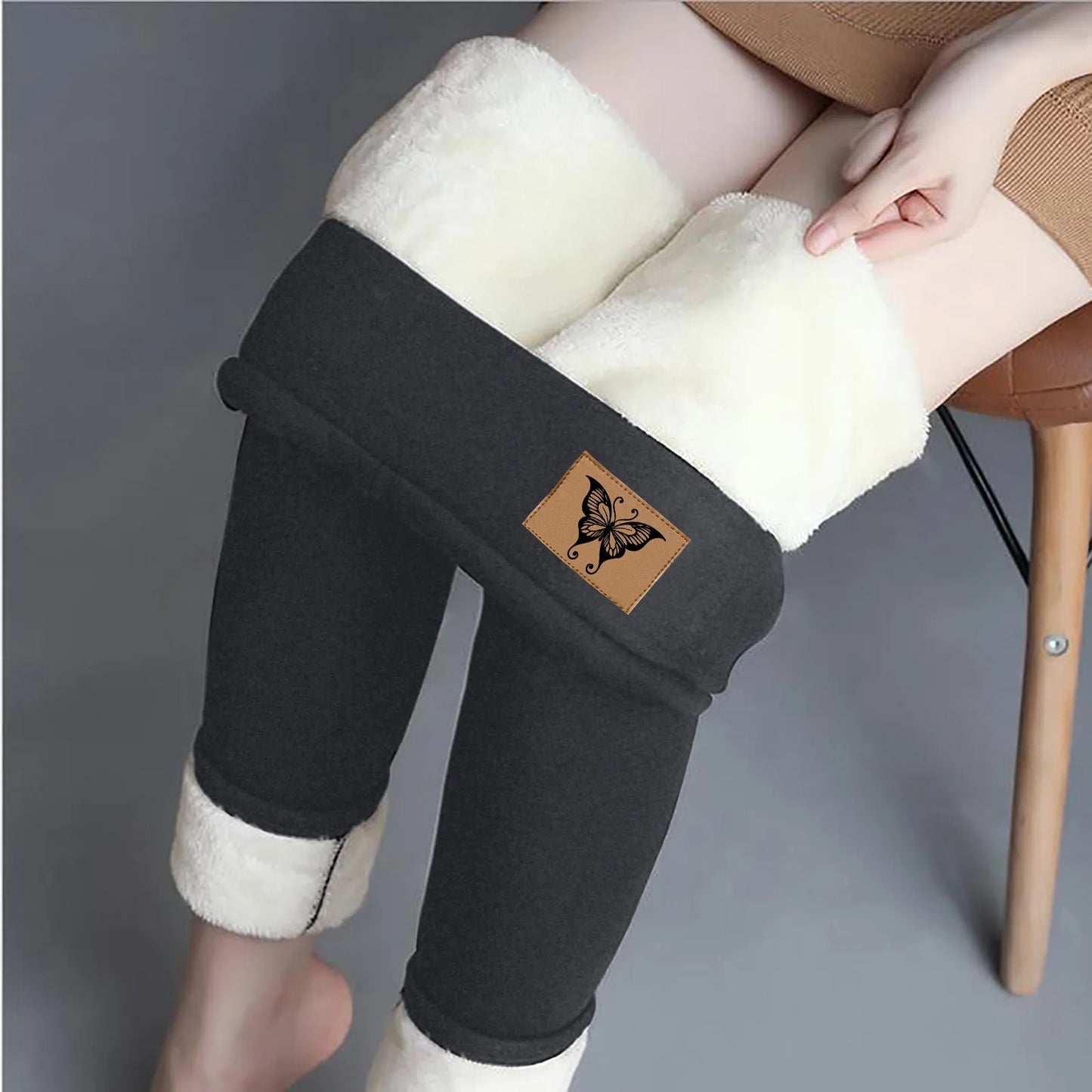 Winter Women Leggings Fleece Lined Velvet Keep Warm Pants High Waist Leggings Solid Color Comfortable Stretchy Thermal Trousers
