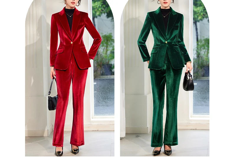 Yitimuceng 2025 New Fashion Office Women Two Piece Set of Fashionable Slim Fit Single Button Long Sleeved Women Long Pants Set