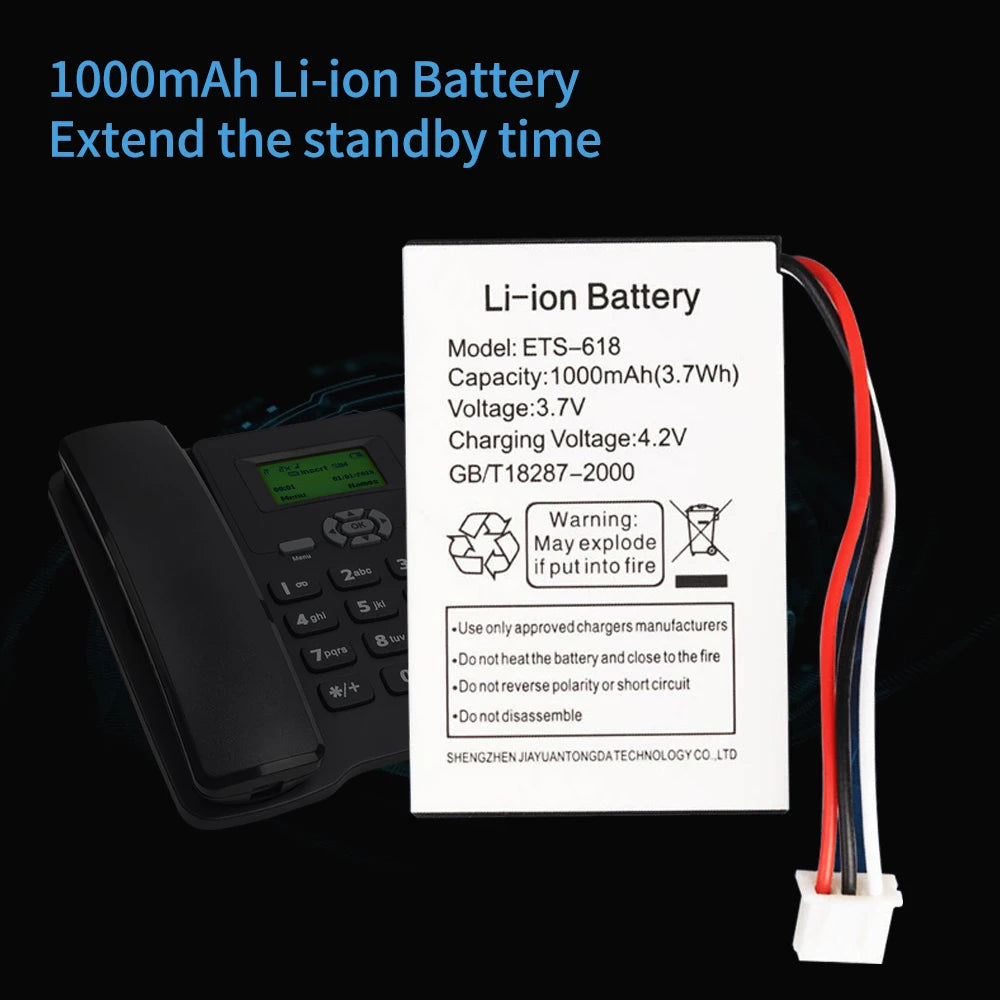 Cordless Phone Desktop Telephone Support GSM 850/900/1800/1900MHZ Dual SIM Card 2G Fixed Wireless Phone with Antenna Radio Alarm