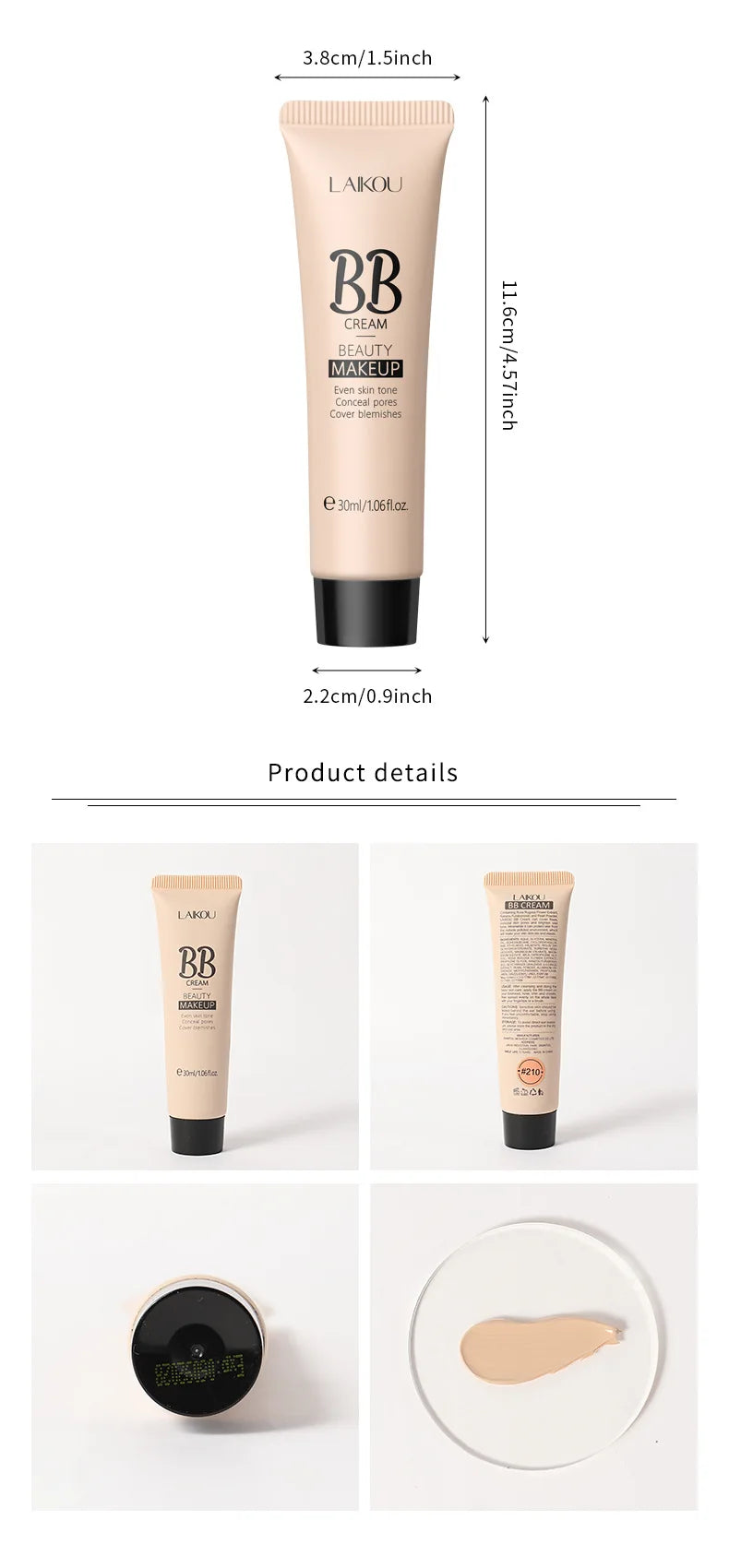 9-color Optional Concealer BB Cream 30ml Natural Facial Concealer Primer Ultimate Coverage Waterproof Foundations Makeup