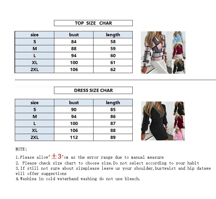 Deep V Geometric Printed Top Women Sexy Tight Fitting Pleated T-Shirt Lady Spring Long Sleeved Blouse