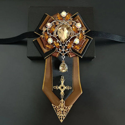 Men's Wedding Bow Tie Original Design Handmade Jewelry High-end Business Banquet Collar Flower Luxury Big Rhinestone Bowties