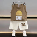 Summer New Children's Vest Set Boys Sleeveless Top Shorts Summer Two-piece Kids Clothing Vest T-shirt +shorts Pants 2pcs/set
