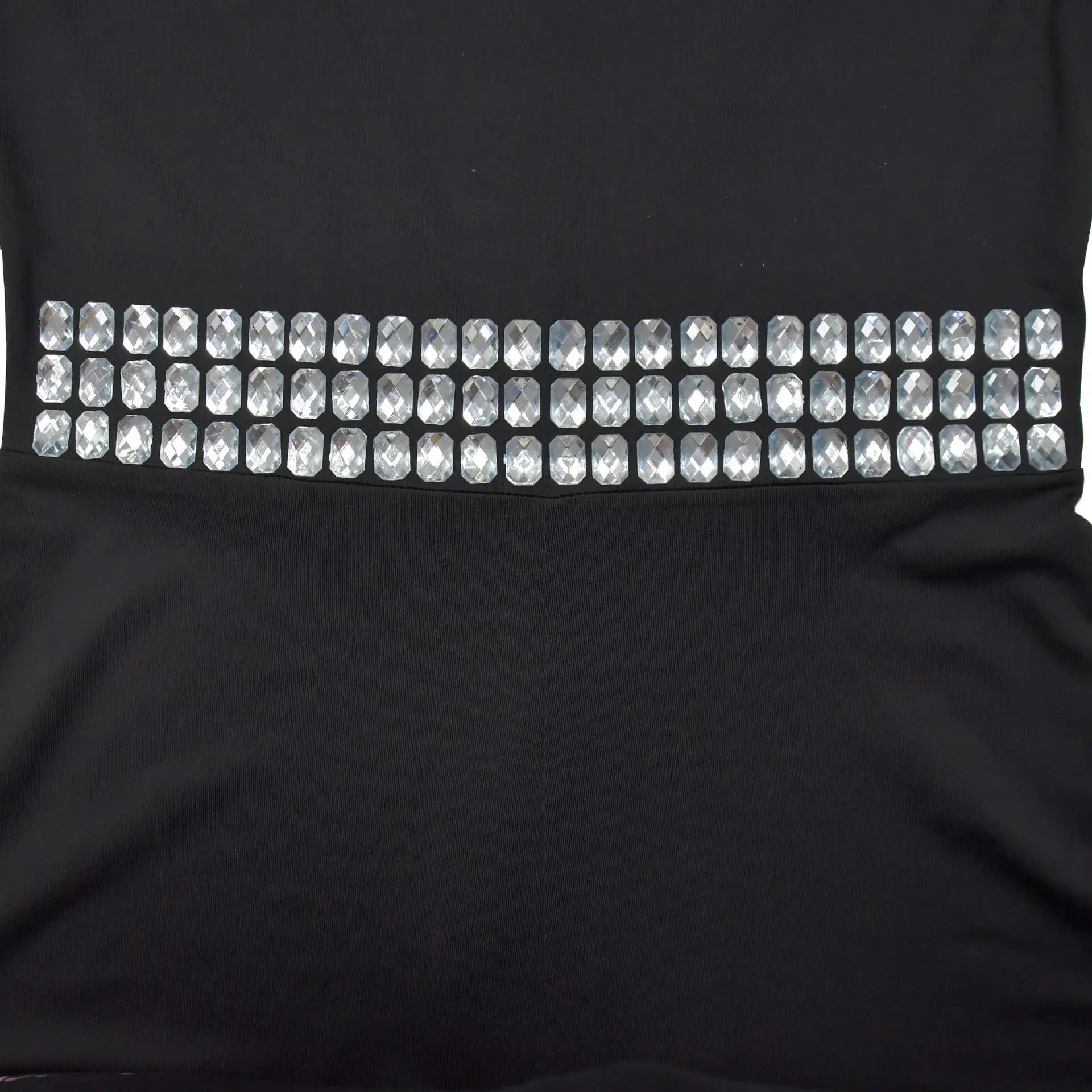 CM.YAYA Women Diamonds Hot Rhinestones Sexy Strap Long Sleeve Jumpsuits Streetwear Club One Piece Overall Rompers with Gloves