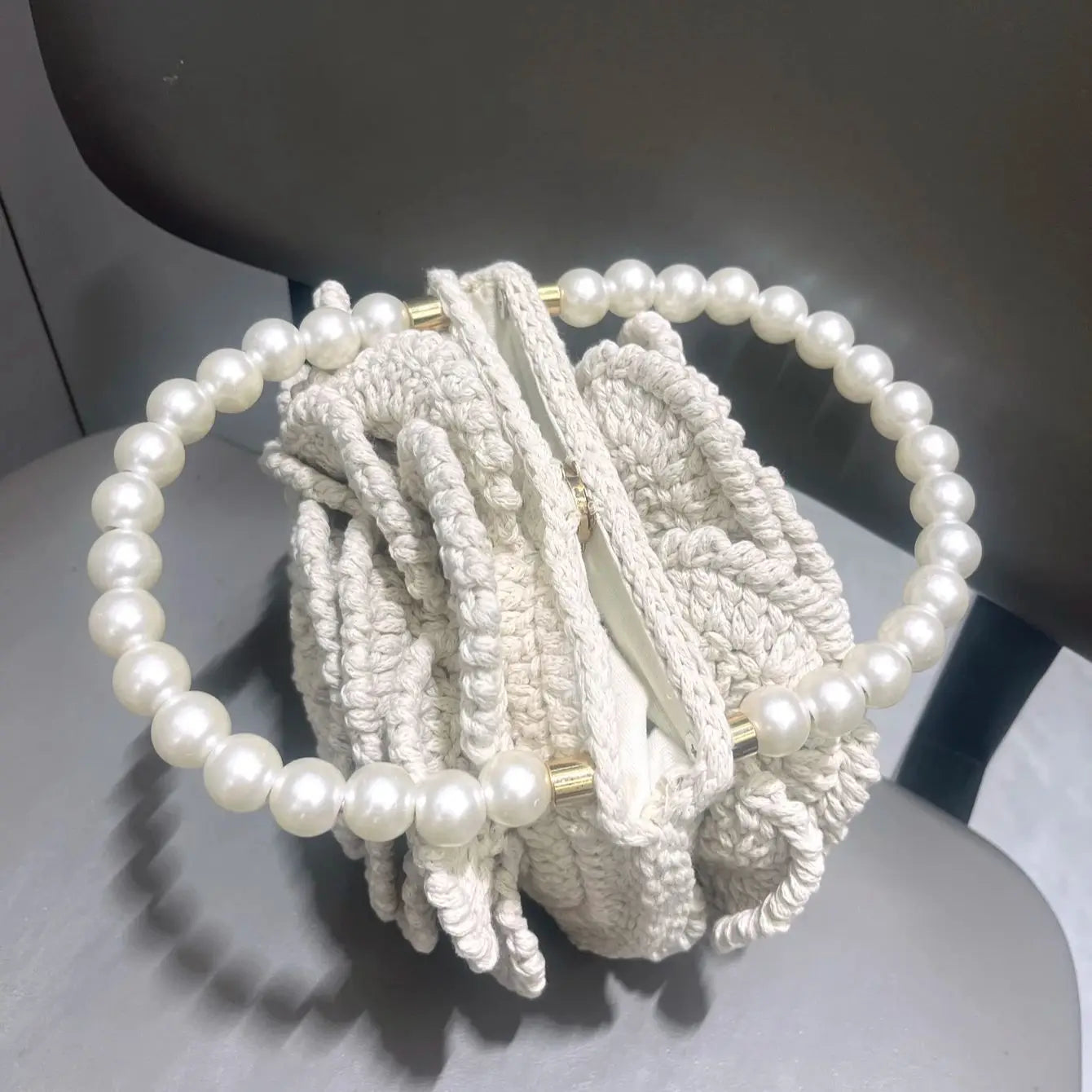 handmade Crochet flower shape Evening clutch Bag Purses and handbag luxury Designer banquet bag Women's bag