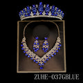 Bridal Wedding Elegant Headpieces Crystal Crown Tiara Classic Earrings & Necklace Set Jewelry Accessories Gifts for Friends