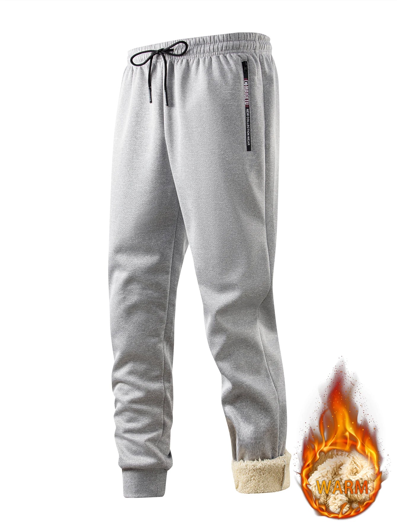 Winter Sweatwear Men Plush Thick Fleece Sweatpant Lambswool Thermal Trousers Casual Pants  Warm Sports fitness Pants