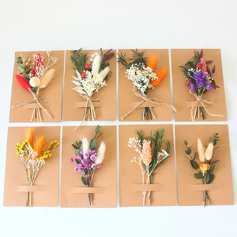 Mini Natural Dry Flowers Bouquet Bridesmaid Boutonnieres Christmas Wedding Decor Valentine's Day DIY Floral Materials
