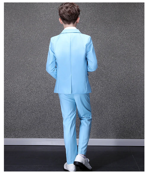 Boys Sky Blue Formal Suit Set – Tuxedo for Weddings, Parties & Graduation