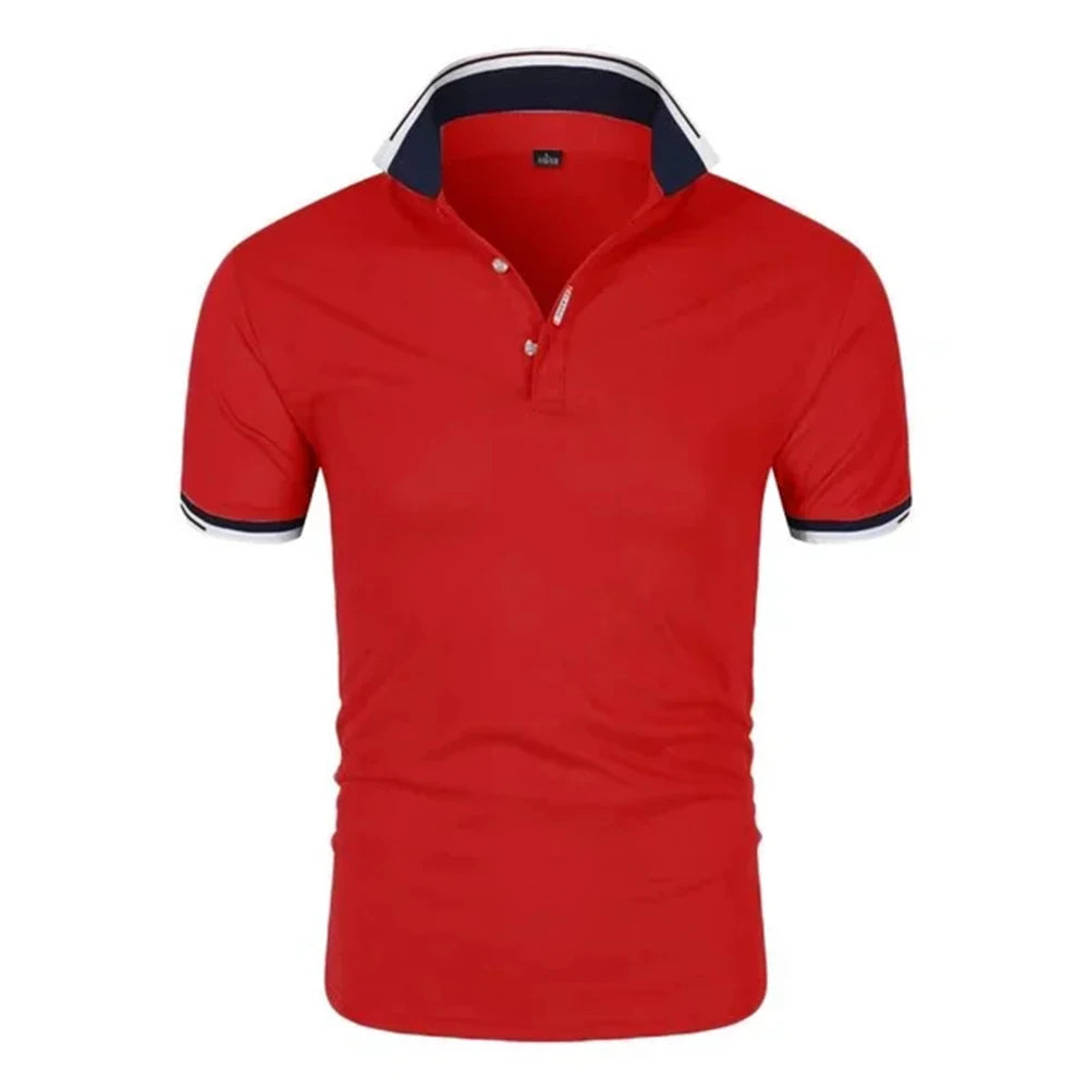 Summer Men Polo Men Shirt Short Sleeve Polo Shirt Contrast Color Polo New Clothing Streetwear Casual Fashion Men Collar Tops