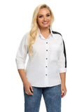 Women Plus Size Woven Spring And Autumn Fashionable Shirt
