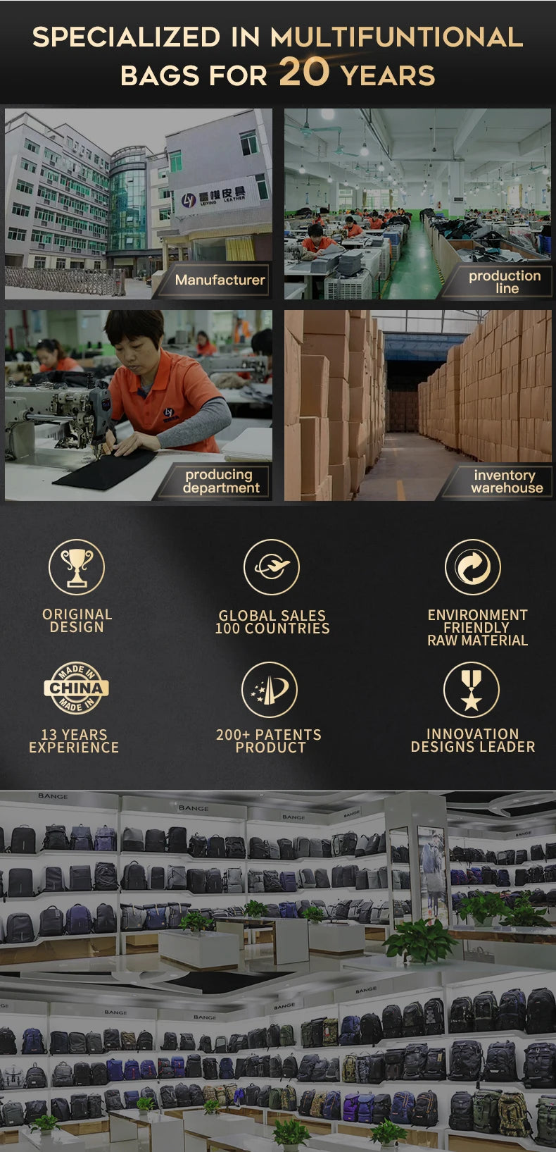 BANGE New Design Large Capacity Oxford Men 15.6 inch Laptop Backpack Softback Business Waterproof Backpacks with USB Charing