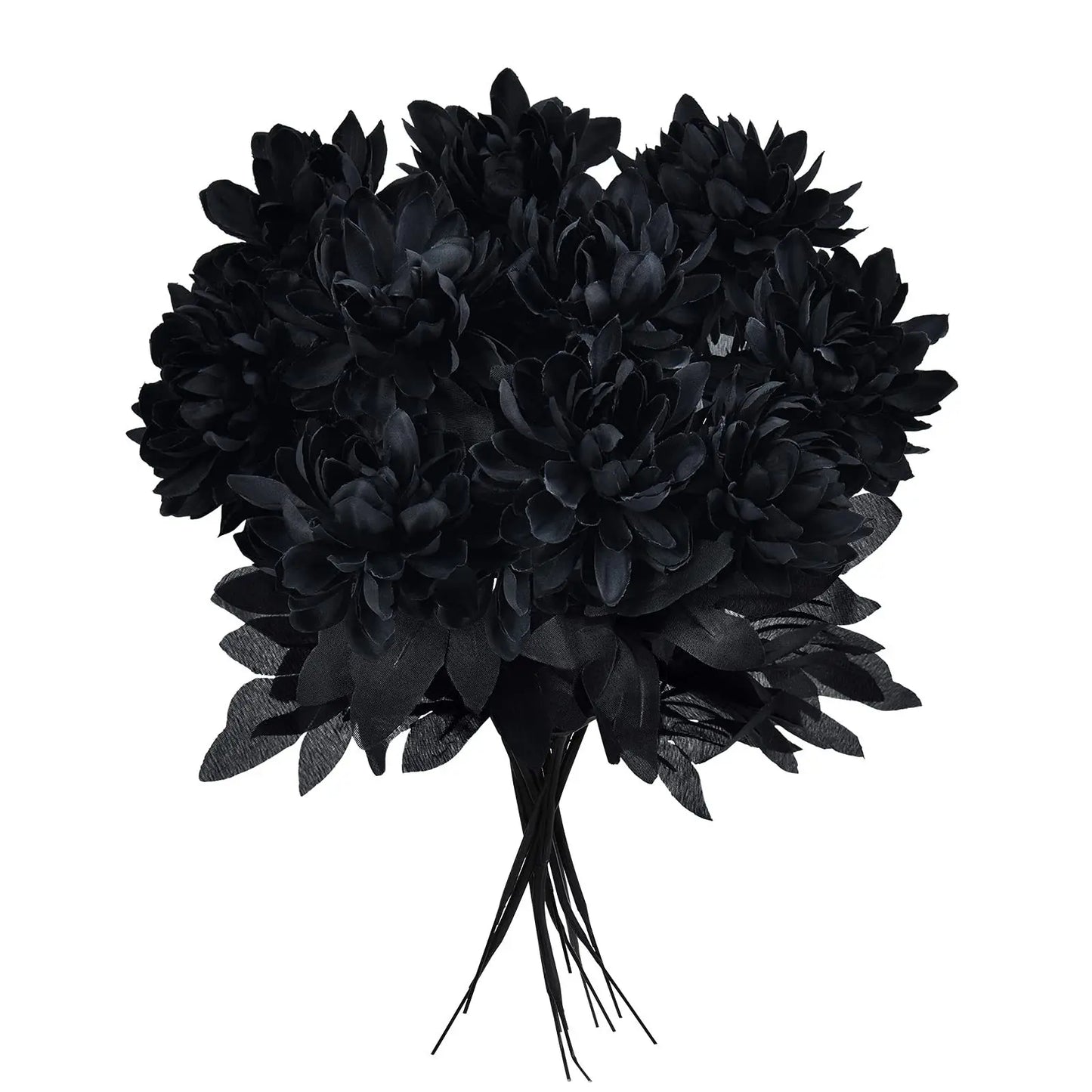 Halloween Decoration Burgundry Dahlia Black Artificial Flower Branch Arrangement Materials Fake Flower Table Home Party Decor