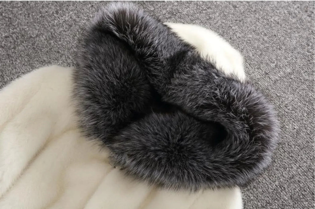 Hooded Loose Faux Fur Jacket Women Thick Autumn Winter Korean Maxi Coat Long Warm Luxury Fur Parkas Bontjas Furry Outerwear