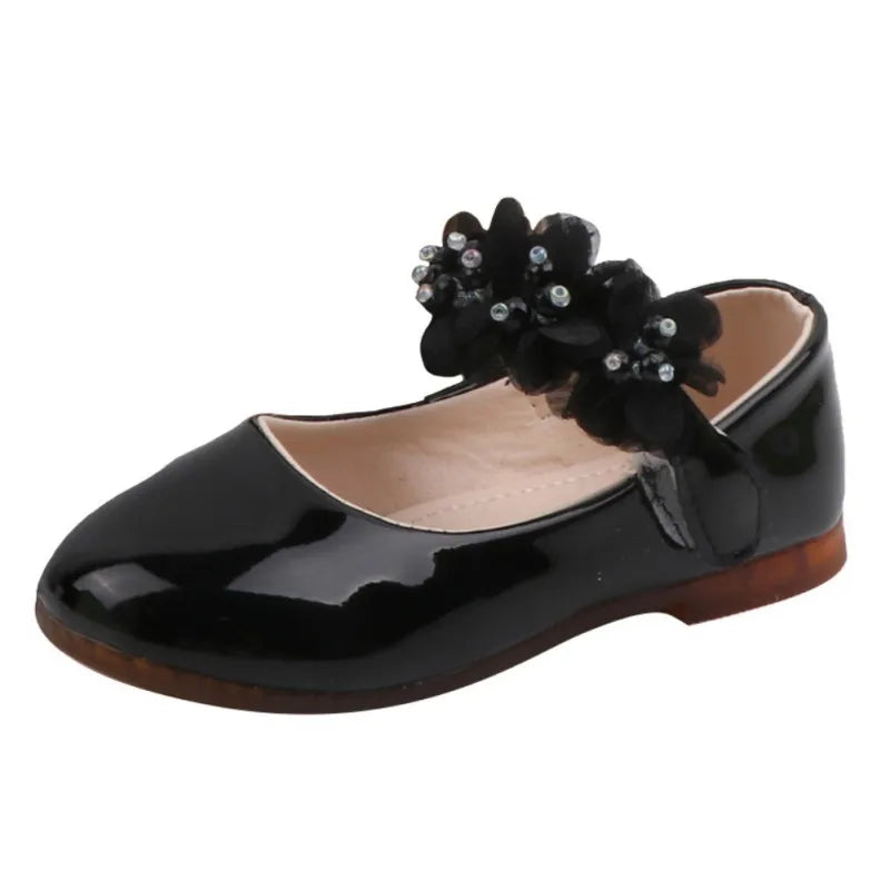 Children Girls Walking Shoes Kids Pu Leather Big Flower Summer Princess Casual Shoes Party Wedding Baby Girls Dance Shoes Sandal