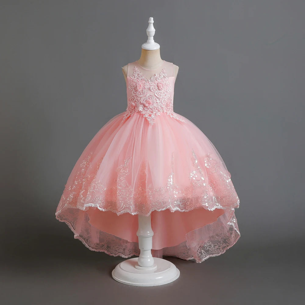 A train skirt Girl'S Sleeveless dresses  Tails Show dress Princess dress