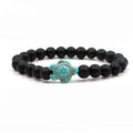 Turquoise Turtle Beads Bracelets for Women Men Tiger Eye Lava Rock Natural Stone Elastic Stretch Bracelet Beach Jewelry
