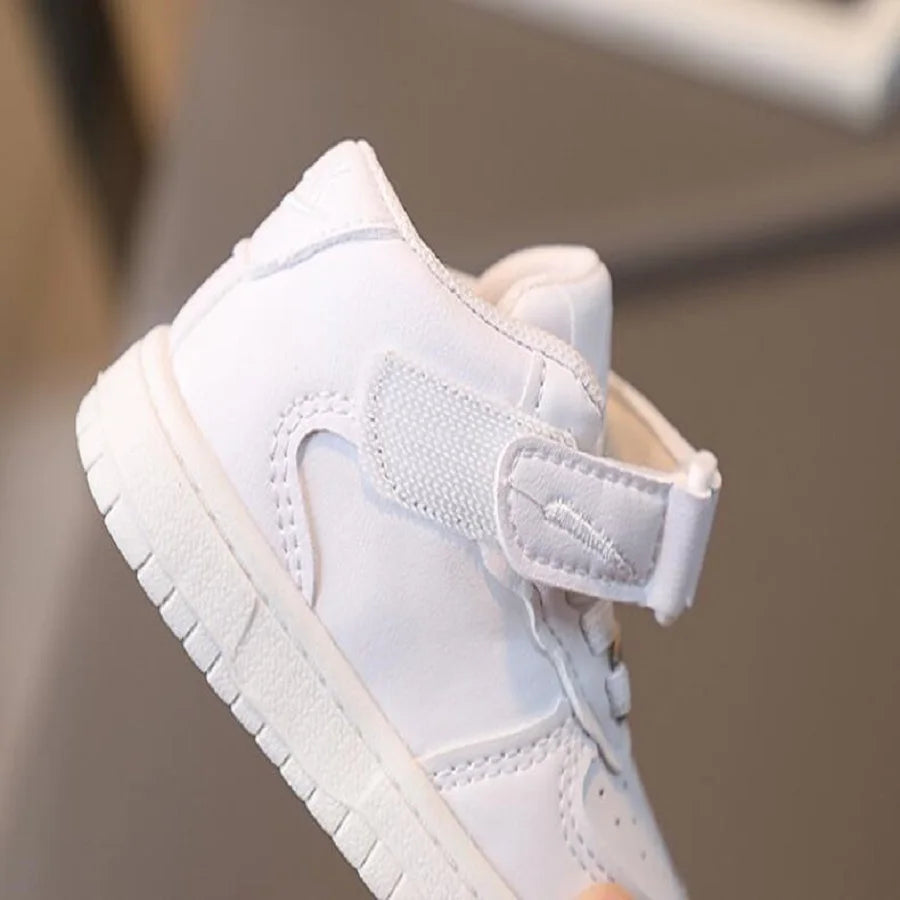 Autumn Winter New Children's Sports Shoes Boys' High Top Board Shoes Girls' Little White Fashion Children's Basketball Shoes