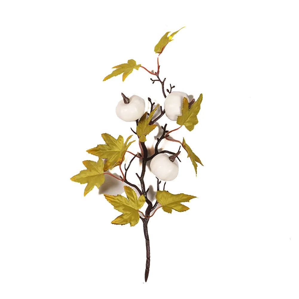 Autumn Fall Maple Leaves Branch Foam Artificial Fall Fake Maple Leaves Stems Plant For Outdoor Wedding Halloween Home Decoration