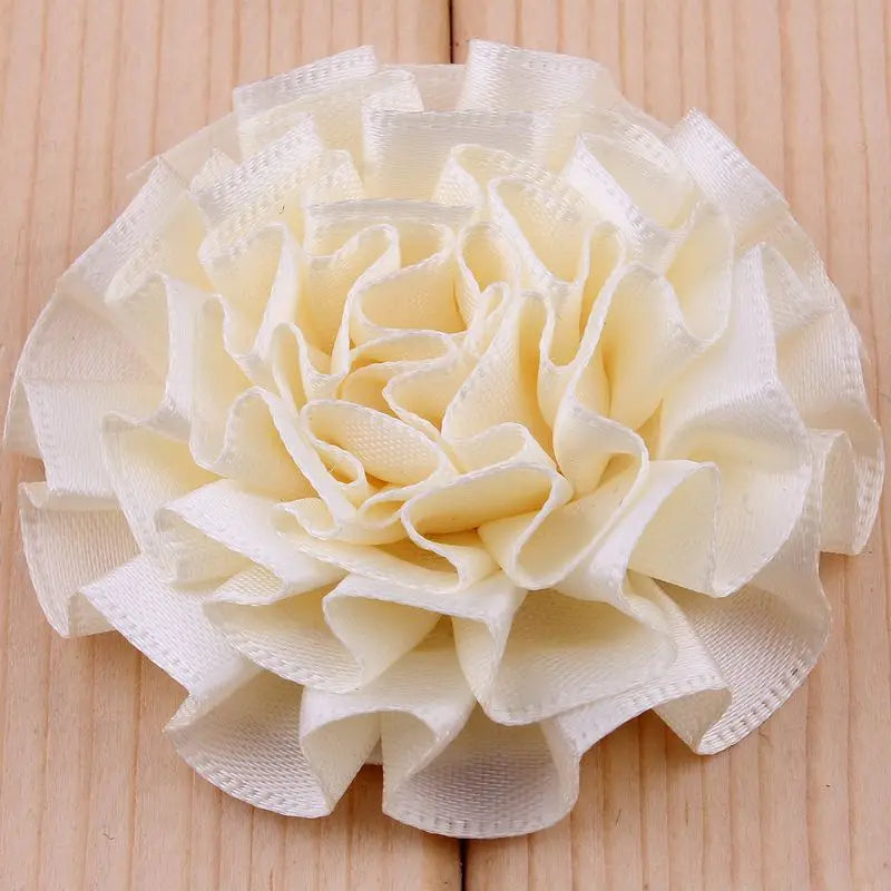 10PCS 5.5CM  Satin Artificial Lace Fabric Wedding Dress  Chiffon Flowers Bride Clothes Headwear Decoration