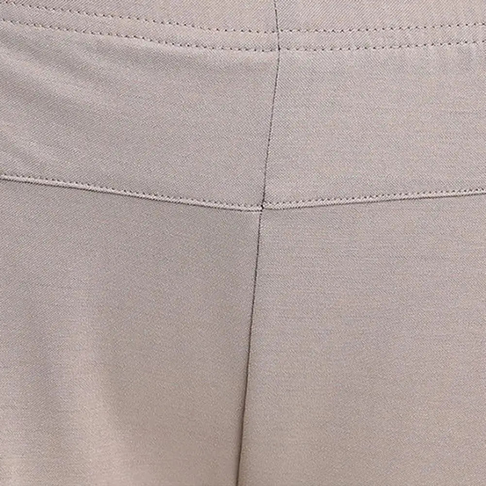 Lady Summer Ice Silk Thin Casual Cropped Pants Middle-aged Elderly Loose High Waisted Elastic Waist Women Pants Casual Trousers